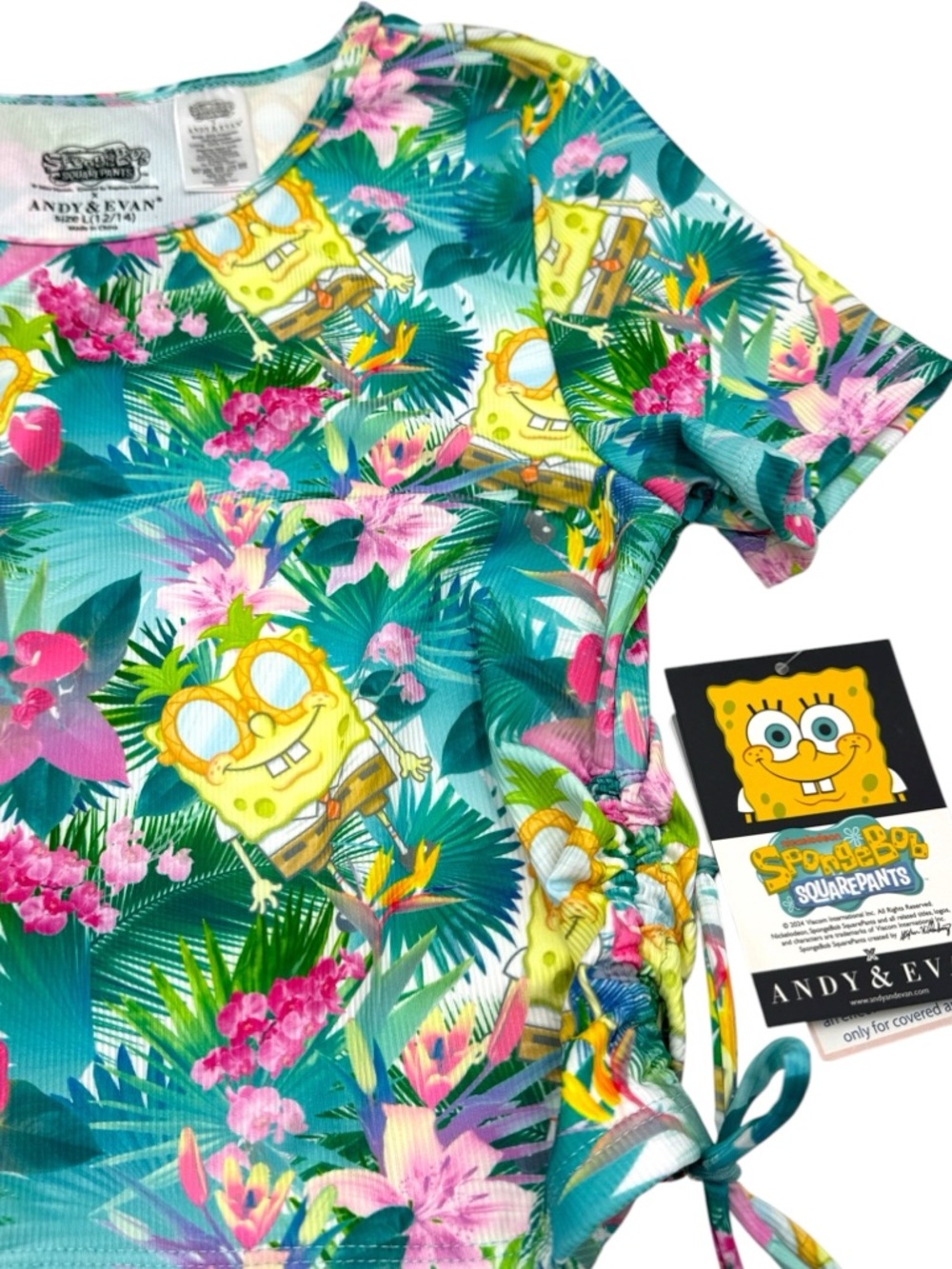 Andy & Evan x SpongeBob SquarePants Tropical Rash Guard Set - Size L (12/14) - Picture 6 of 16